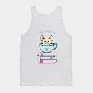 All i need is coffee books and my rabbit Tank Top